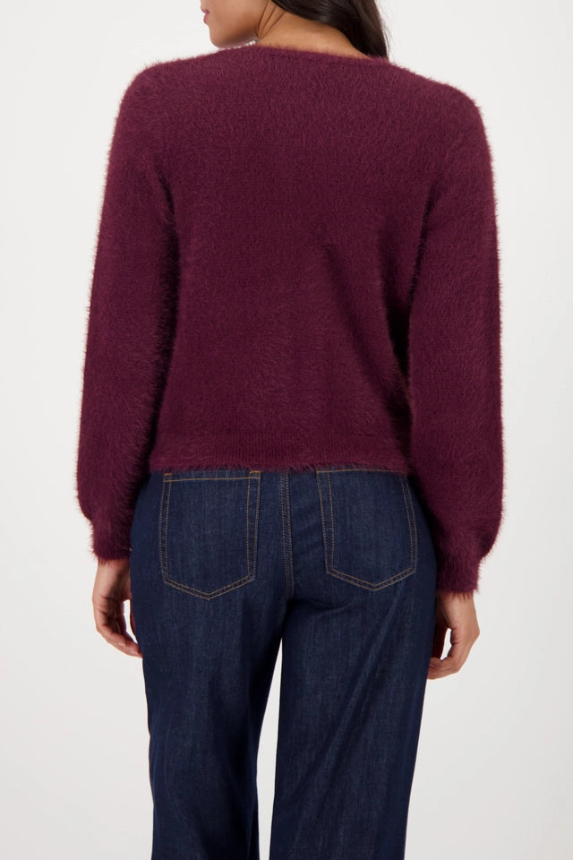 Soft Bordeaux Cardigan