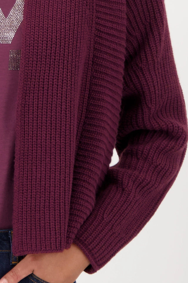 Knitted Cardigan With Ribbed Texture