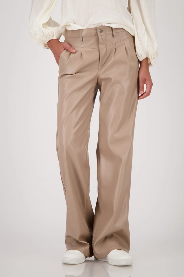 Wide-leg Leather Trousers