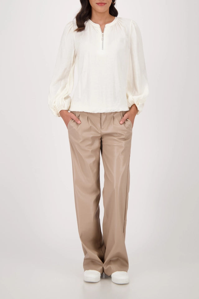 Wide-leg Leather Trousers