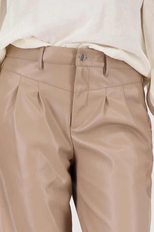 Wide-leg Leather Trousers
