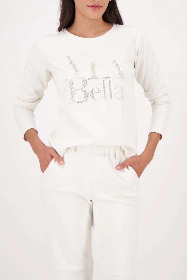 Sweatshirt Cashmere With Decorative Lettering