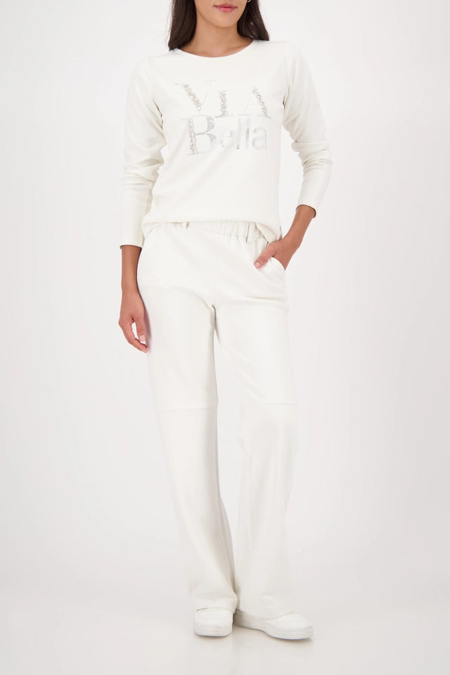 Sweatshirt Cashmere With Decorative Lettering