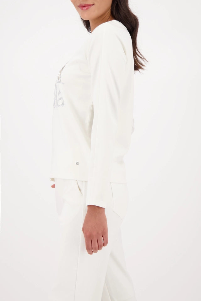 Sweatshirt Cashmere With Decorative Lettering