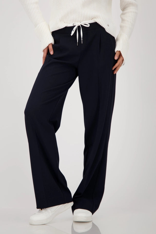 Straight-leg Navy Trousers