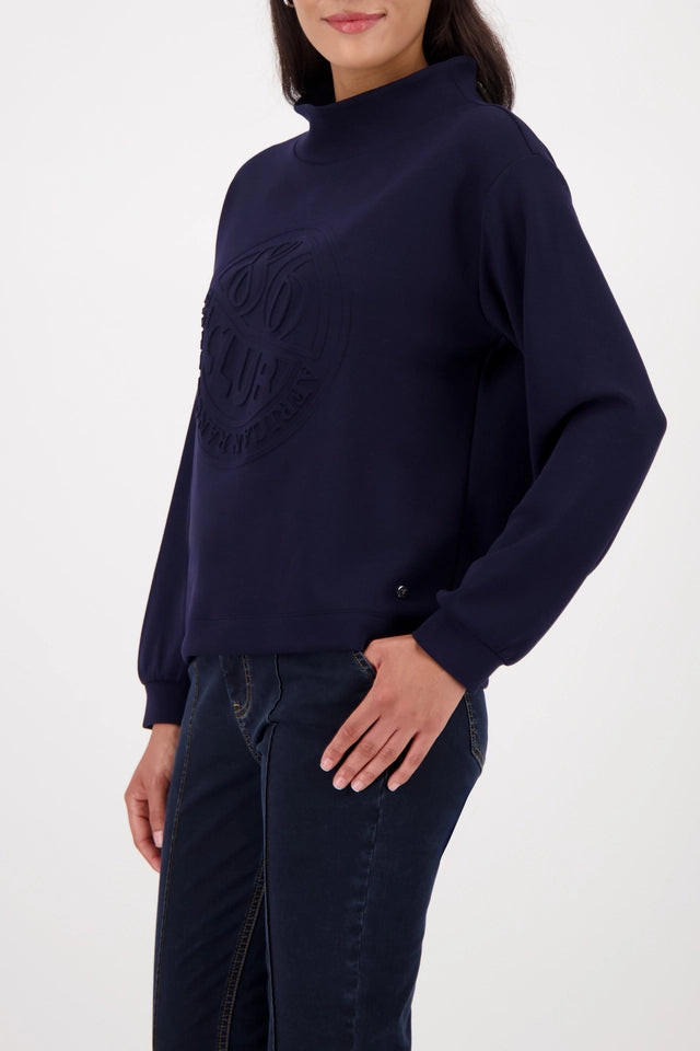 Navy Sweatshirt With 3D-print