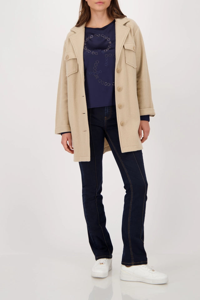 Satin-look Night Sky Shirt-blouse