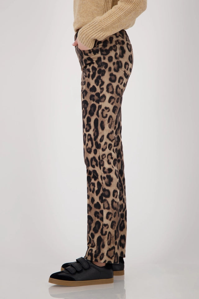 Straight-leg Leopard-print Trousers