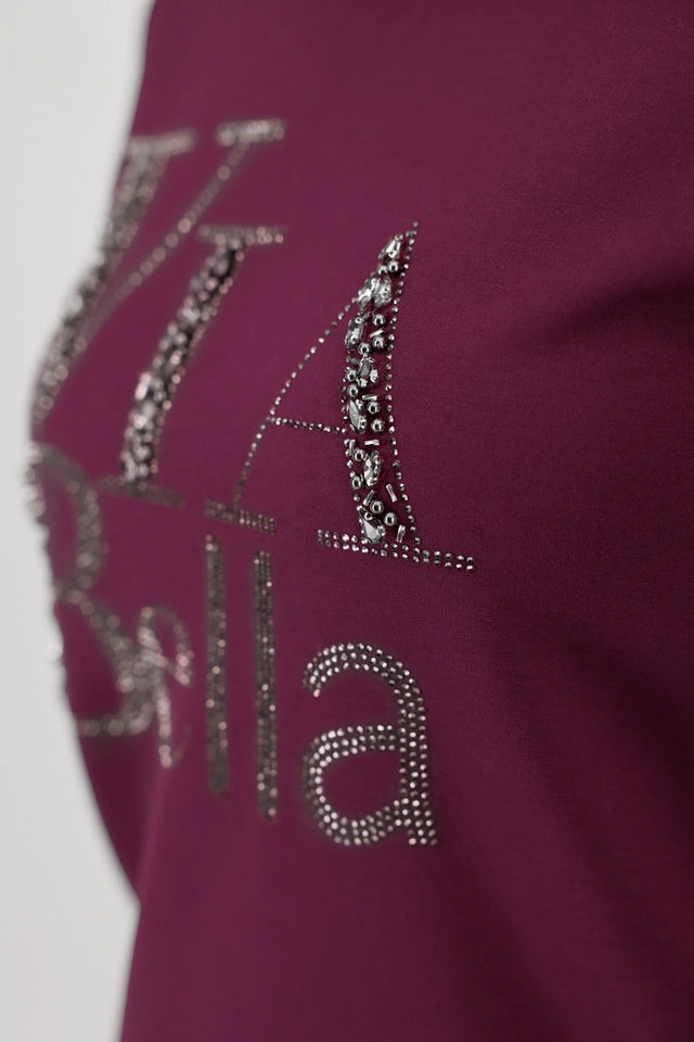 Sweatshirt Bordeaux With Decorative Lettering