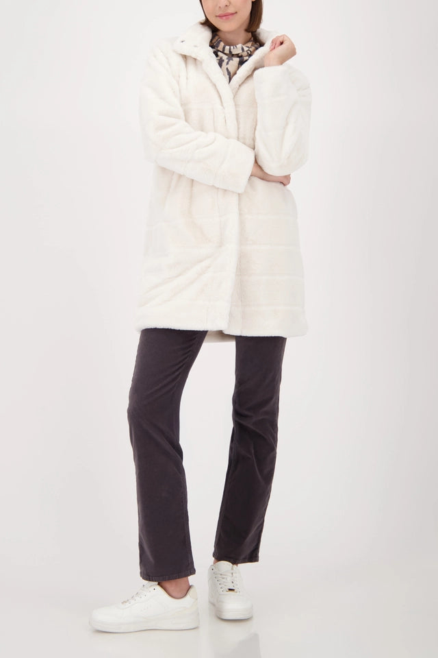 NEW Fake fur coat with stripes