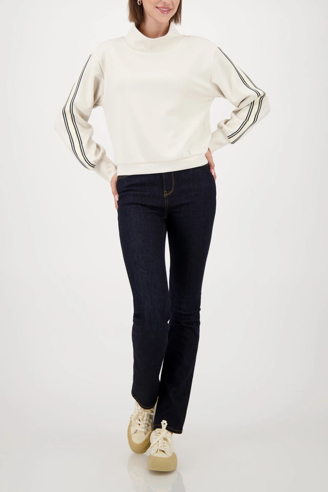 Almond Sweatshirt with Black stripes