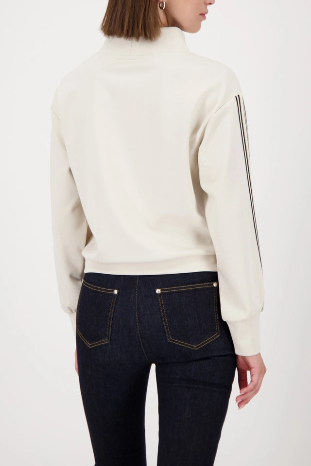 Almond Sweatshirt with Black stripes