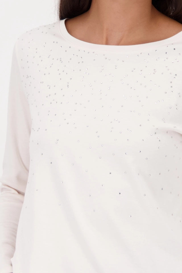 Rhinestone-embellished Almond cotton shirt