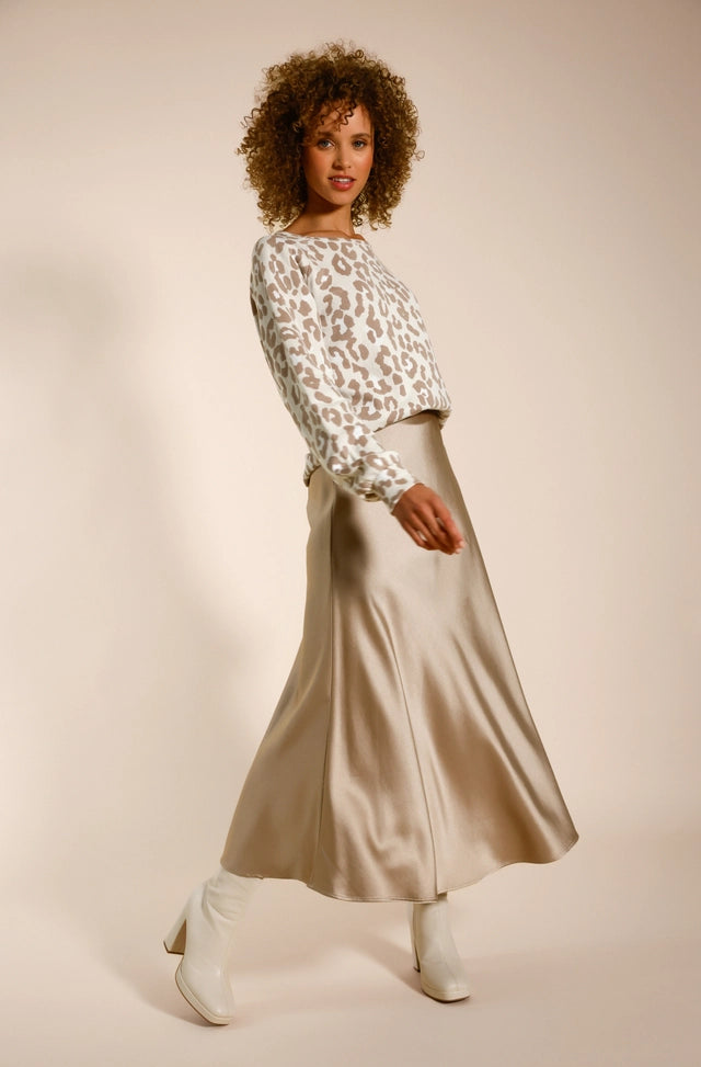 Truffle Satin skirt