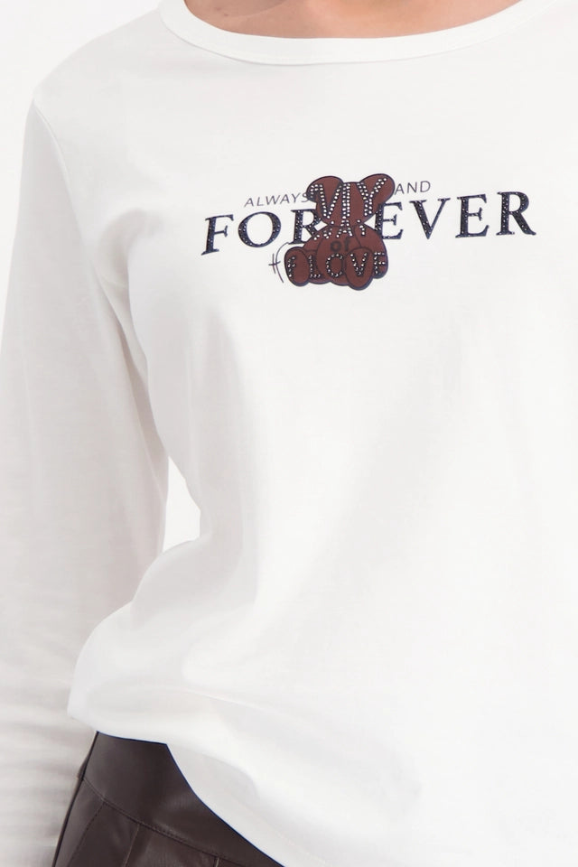 Long sleeved shirt with teddy print