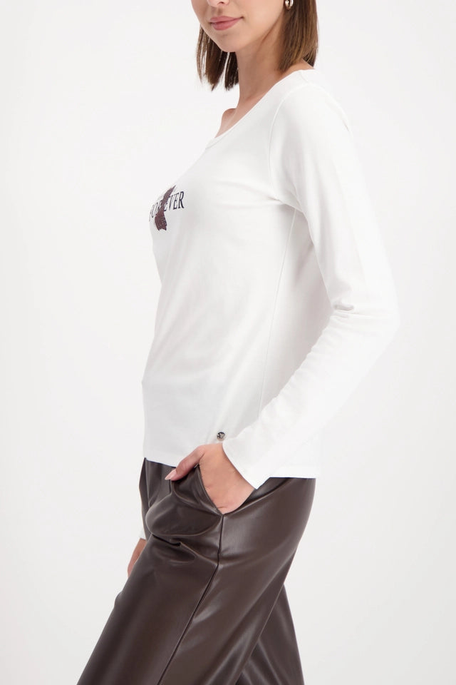 Long sleeved shirt with teddy print