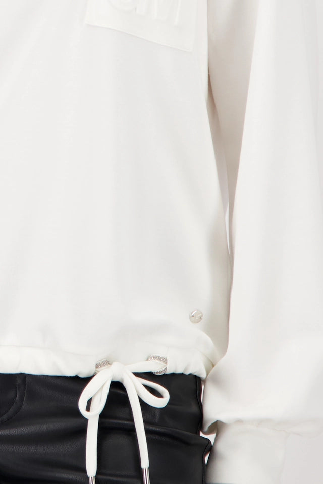 Off White Sweatshirt with 3D-print