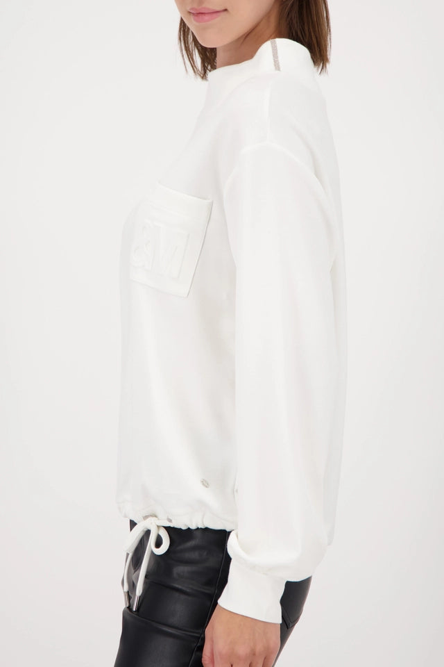 Off White Sweatshirt with 3D-print