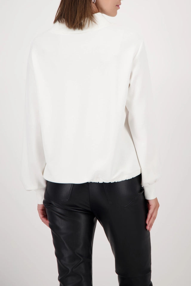 Off White Sweatshirt with 3D-print