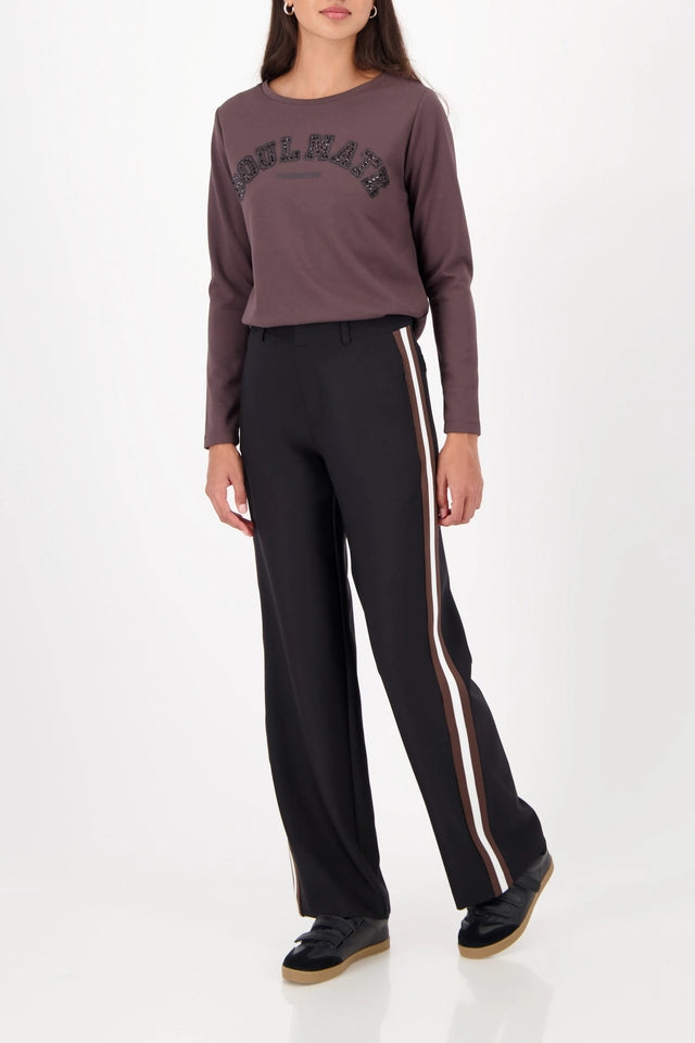 Brownie Long-sleeve shirt with rhinestone accents