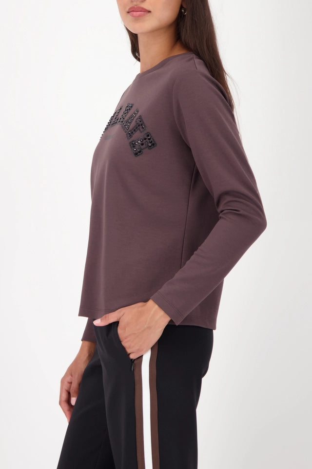 Brownie Long-sleeve shirt with rhinestone accents
