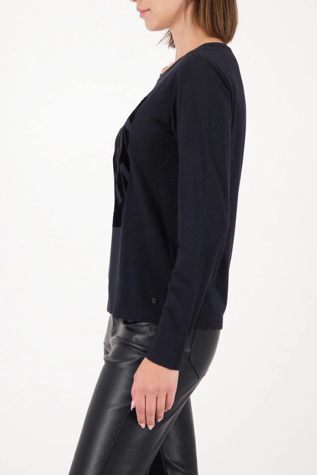 Black Long-sleeve shirt with Lurex