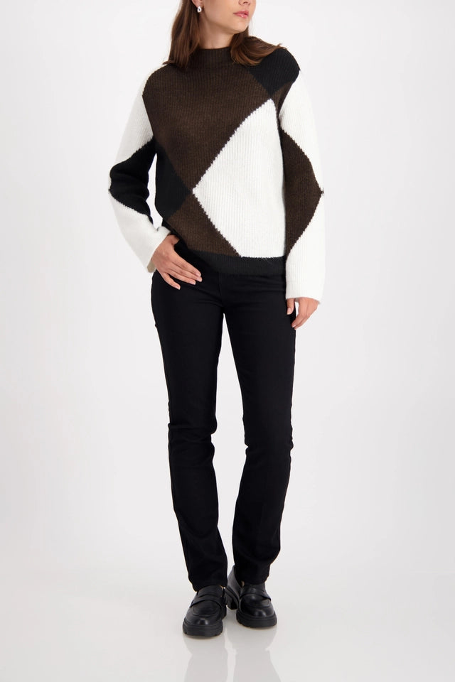 Brownie Knitted jumper with diamond pattern