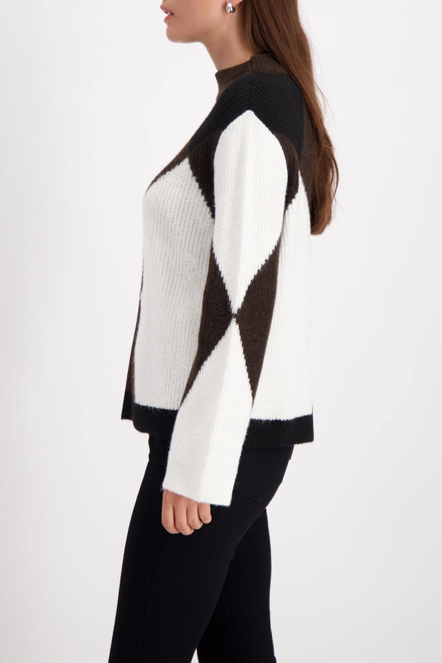 Brownie Knitted jumper with diamond pattern
