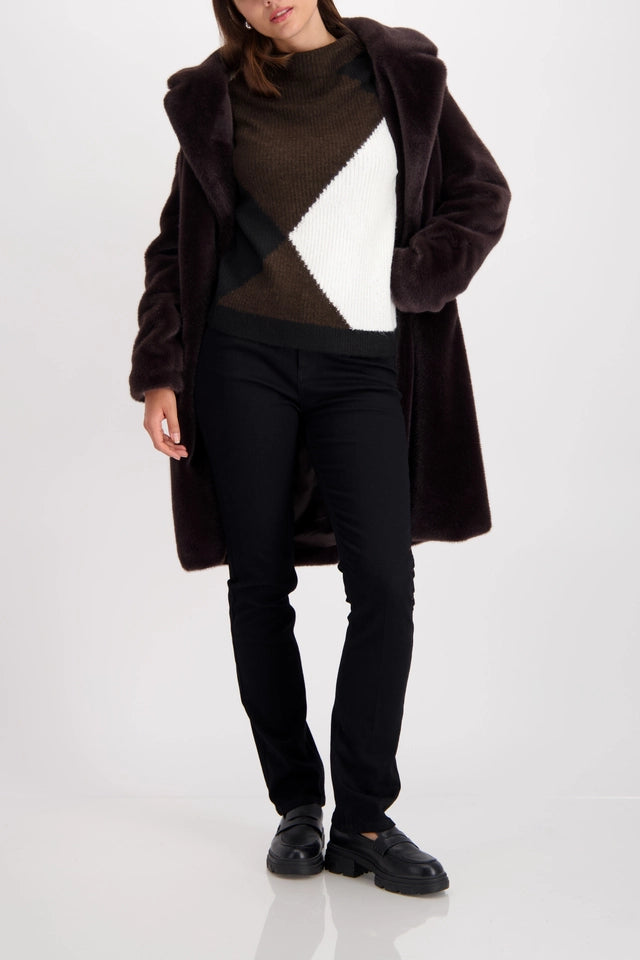 Brownie Knitted jumper with diamond pattern