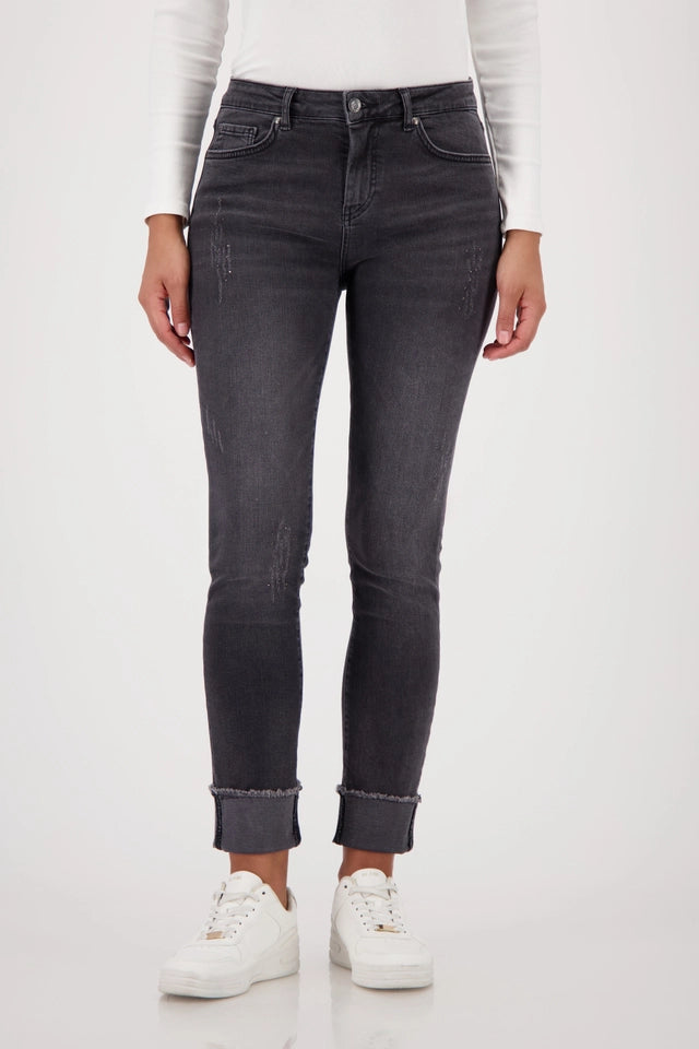 Distressed Jeans With Rhinestones