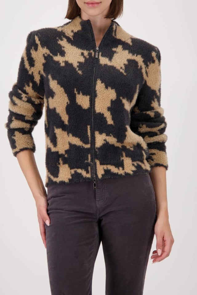 Cardigan With Houndstooth Pattern