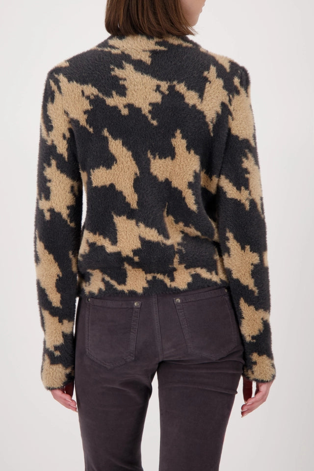 Cardigan With Houndstooth Pattern