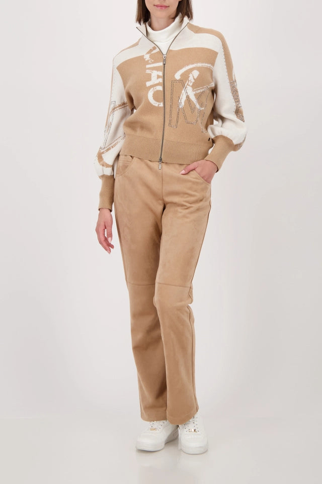 Cognac Cardigan with Rhinestones