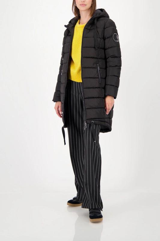 Black Quilted coat with hood