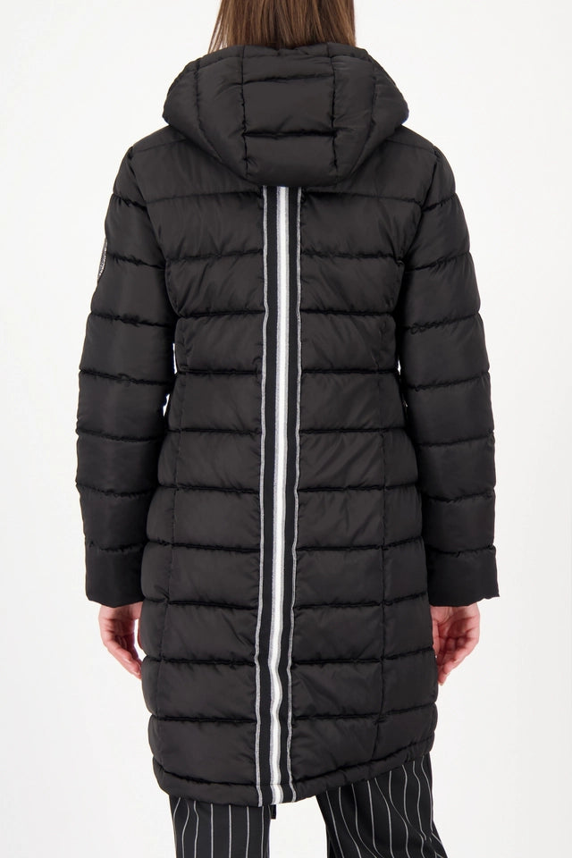 Black Quilted coat with hood