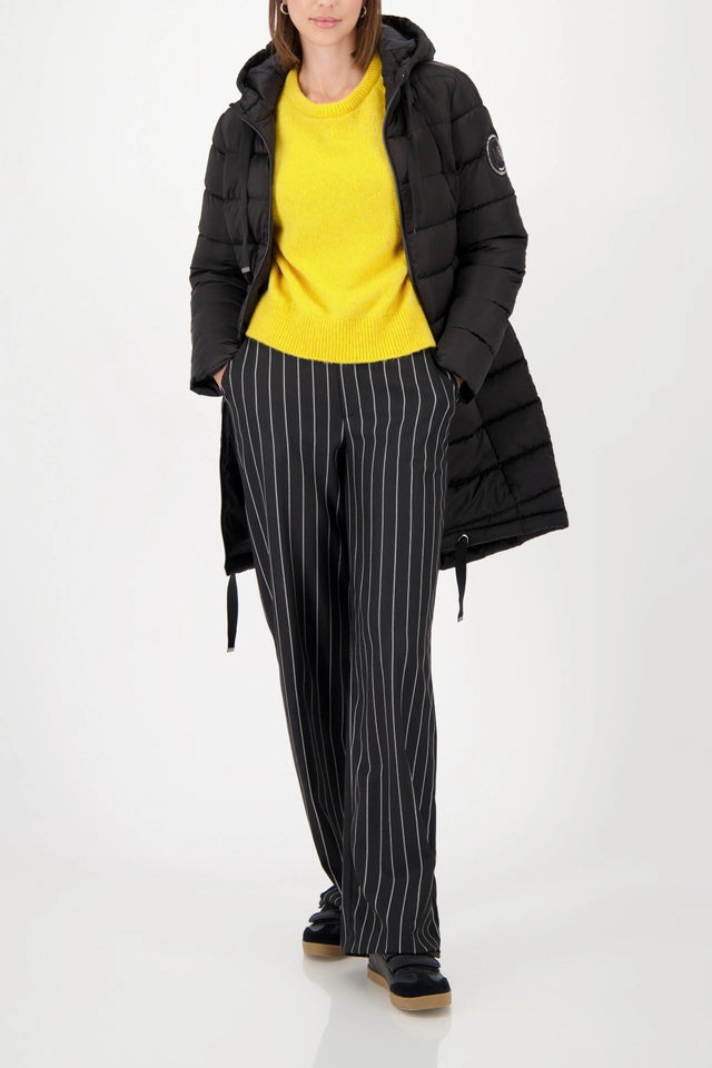 Black Quilted coat with hood