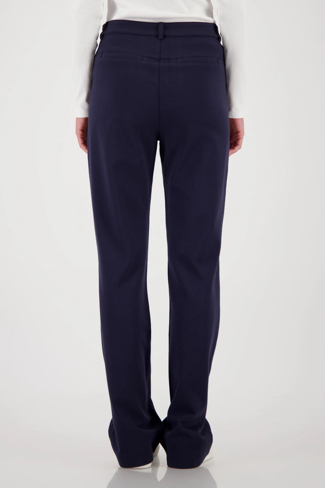 Navy Straight-leg Trousers