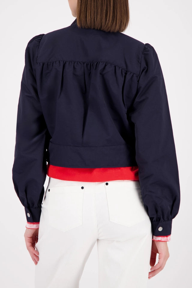 Navy Jacket With Stand up Collar