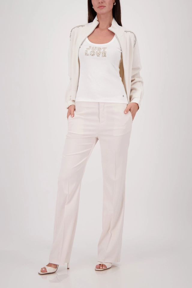 Off White Top With Jewelry
