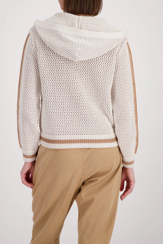 Champagne Beige Cardigan With Ajour Structure