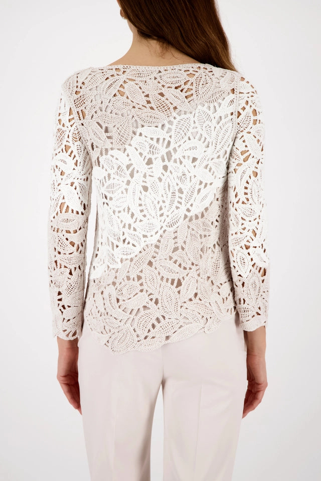 Sweater Off White With Cornelli Pattern