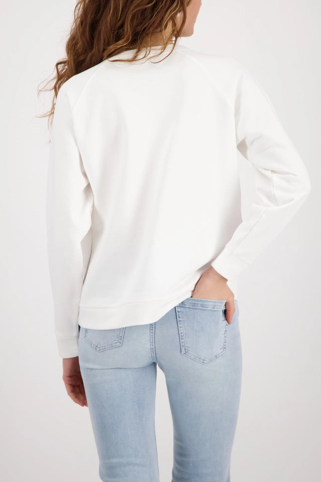 Sweatshirt Off White With Pink Print