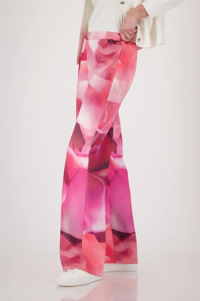 Wide Leg Pants With Allover Pattern