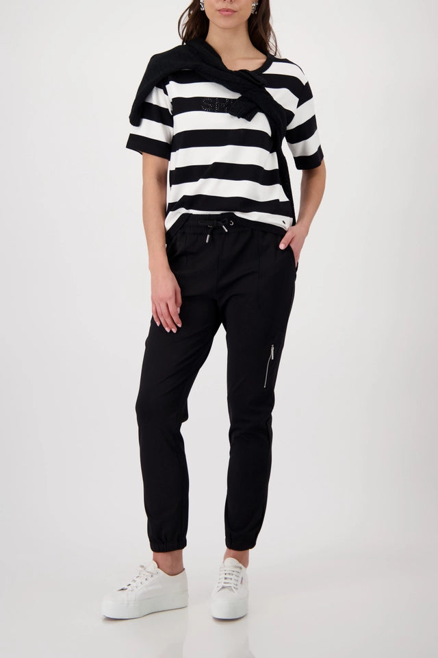 Black Joggers With Zip Pocket