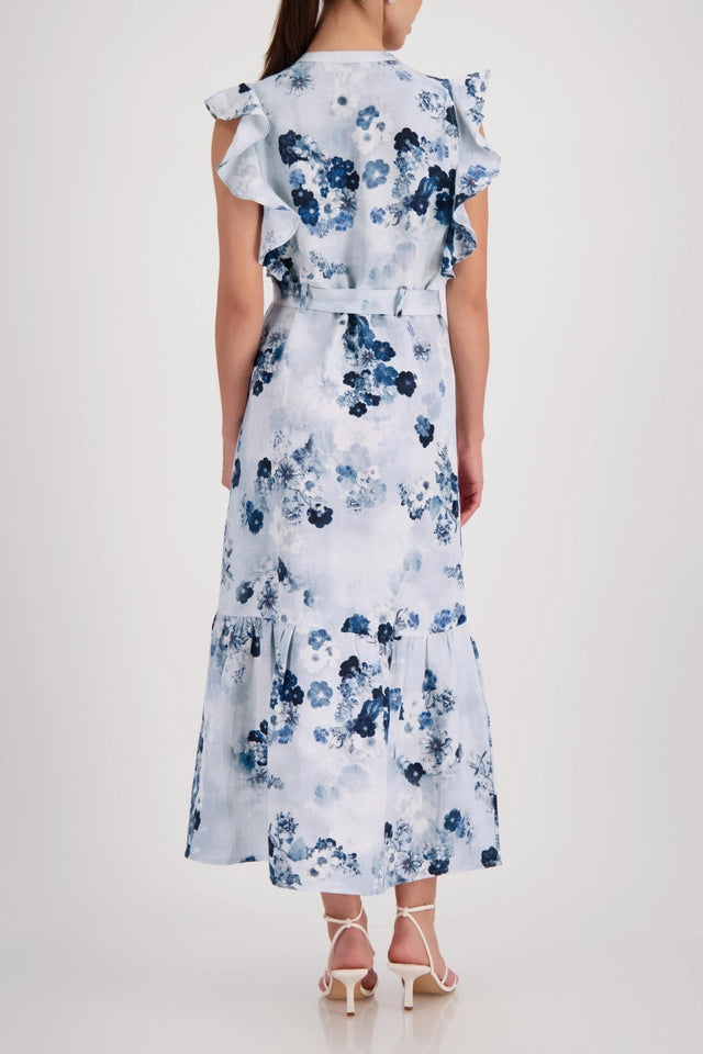 Blue Dress With Floral Pattern
