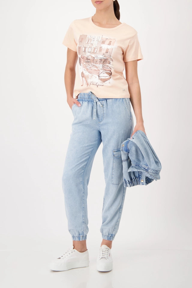 Peach City Print Top