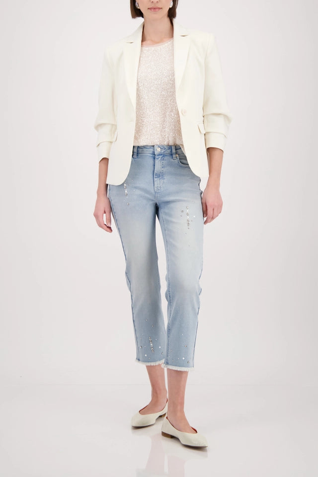 Cream Sparkle Top