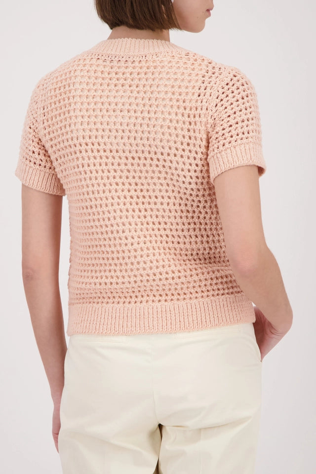 Peach Crochet Knit Cardigan