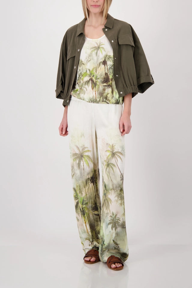 Cream Palm Trousers