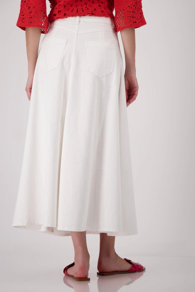 Cream Maxi Jeans Skirt